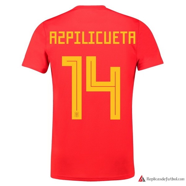 Camiseta Seleccion España Primera equipación Azpilicueta 2018 Rojo